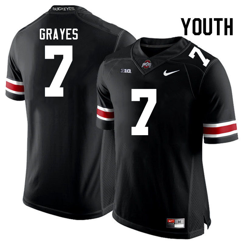 Youth #7 Kyion Grayes Ohio State Buckeyes College Football Jerseys Stitched-Black
